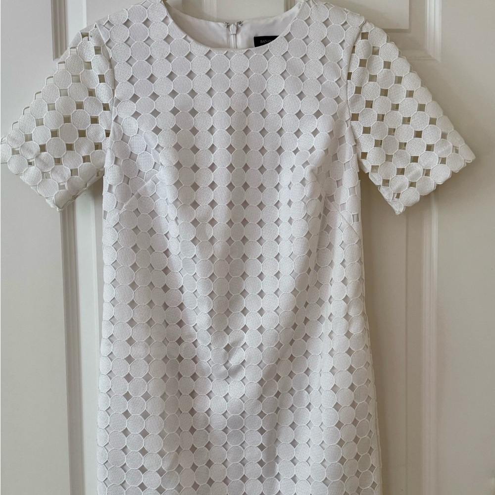 Banana Republic White Lace Shift Dress